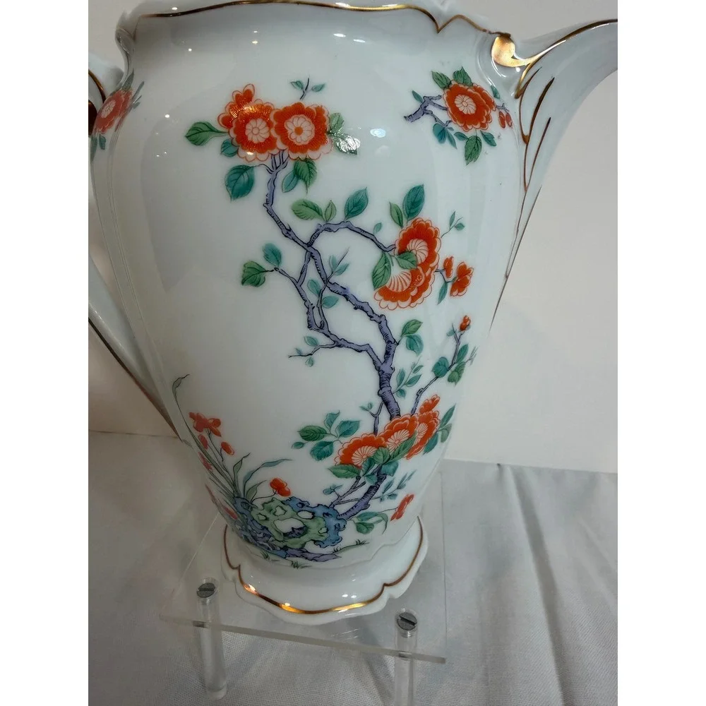 Royale Limoges France Orange Tree Porcelain Coffee Pot Towle Gilt Floral 9.5in